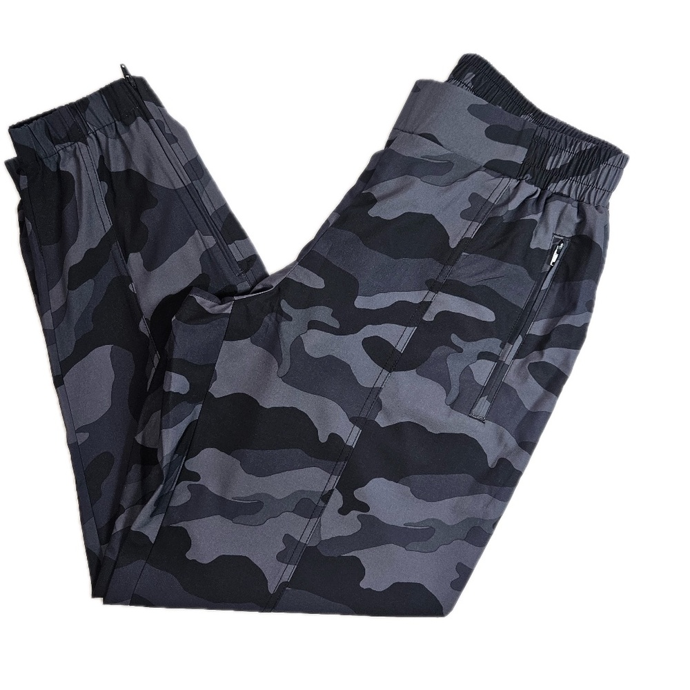 Old Navy Pants Womens Medium Gray Camo StretchTech Quick Dry Zip Pocket Joggers‎